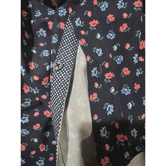 Construct Men’s Slim Fit Floral 4-Way Stretch Performance Long Sleeve Shirt M - Picture 6 of 8